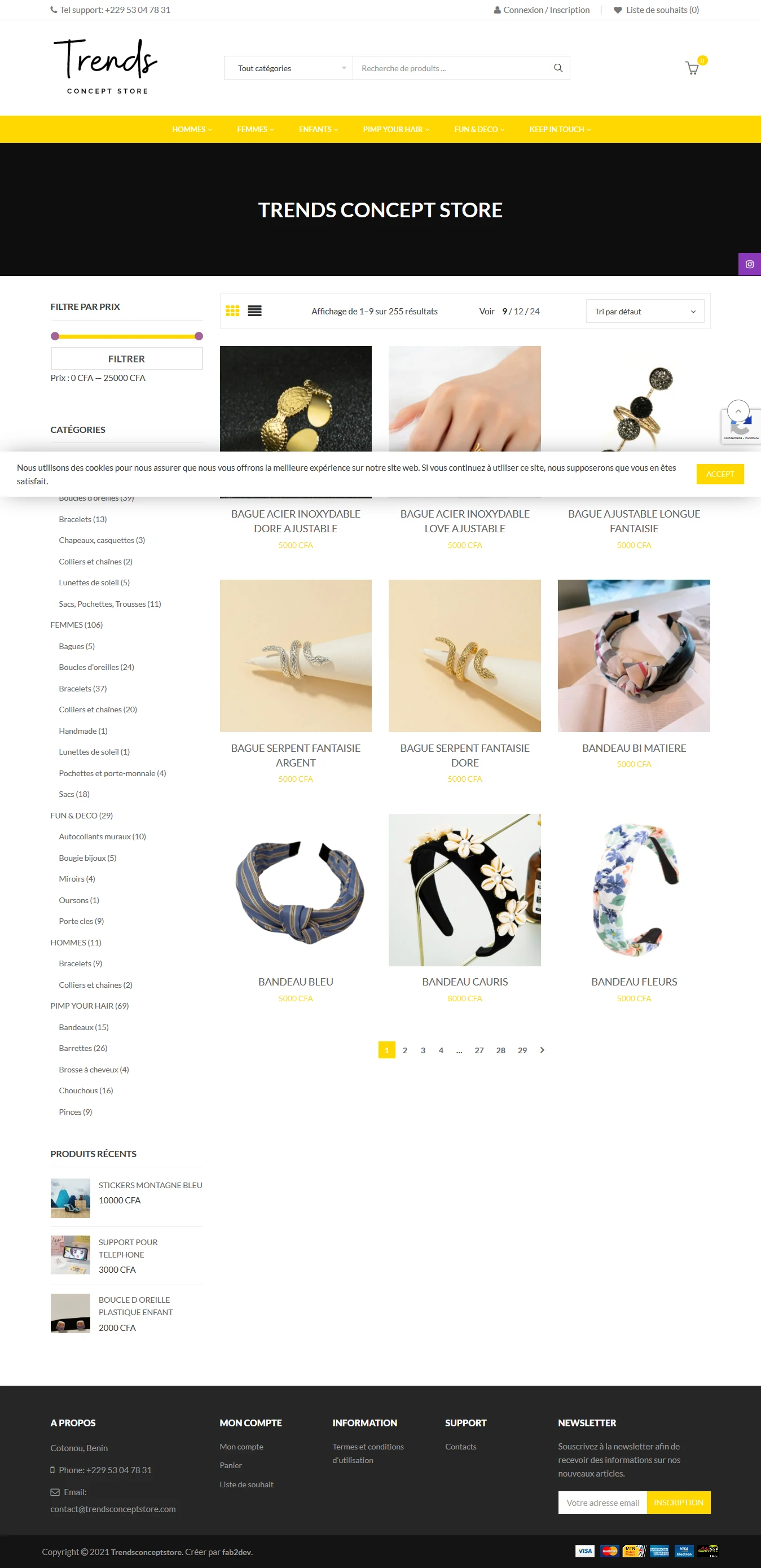 Site e-commerce sale of jewelry and accessories for men women and children in Benin. I realized this site with wordpress and  ...
